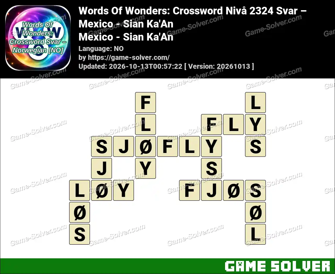 Words Of Wonders: Crossword Nivå 2324 Svar – Mexico – Sian Ka’An